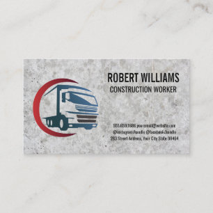 Construction   Truck Logo Icon Appointment Card