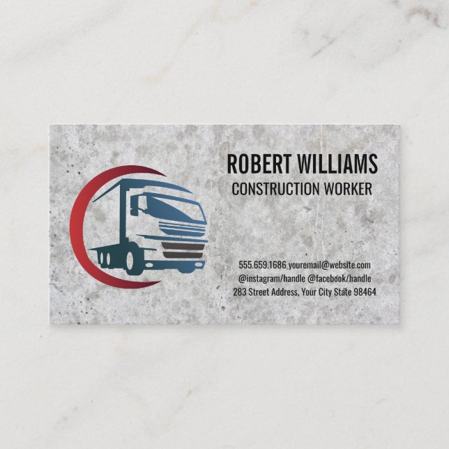 Construction | Truck Logo Icon Appointment Card (Front)