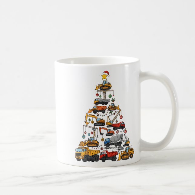 Construction Truck Lover Christmas Tree Cute Xmas  Coffee Mug (Right)