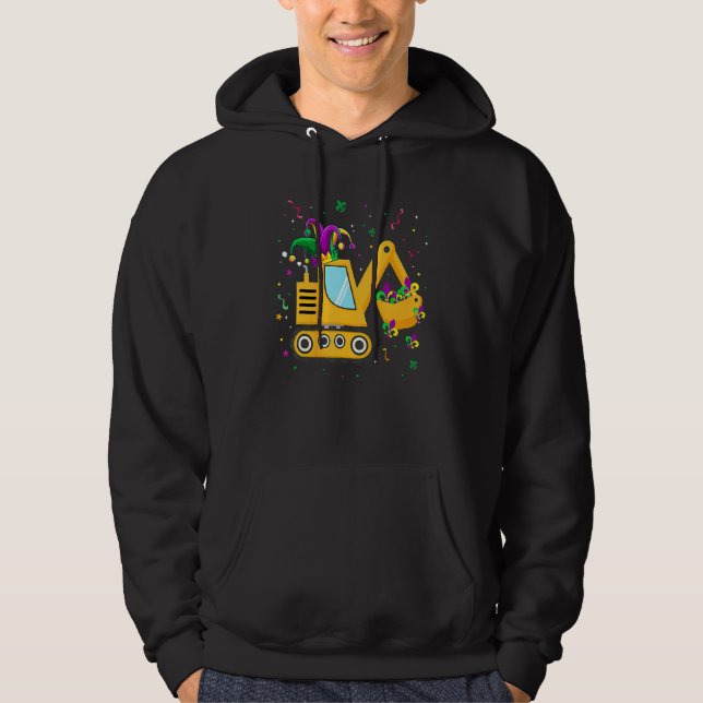 Construction Truck Mardi Gras Carnival Kids Toddle Hoodie (Front)