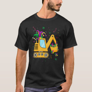 Construction Truck Mardi Gras   For Kids Toddler B T-Shirt