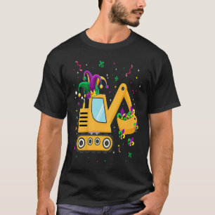 Construction Truck Mardi Gras For Kids Toddler Bo T-Shirt