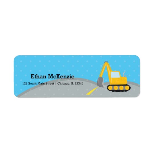Construction truck return address label