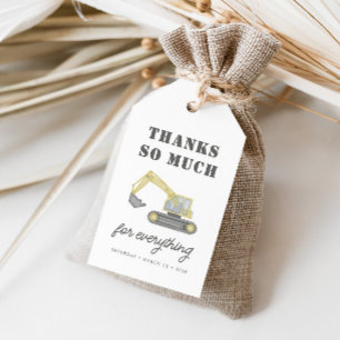 Construction Truck Vehicles Boys Favour Gift Tags