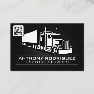 Construction Trucking Services QR Code Business Card