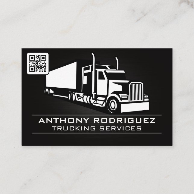 Construction Trucking Services | QR Code  Business Card (Front)