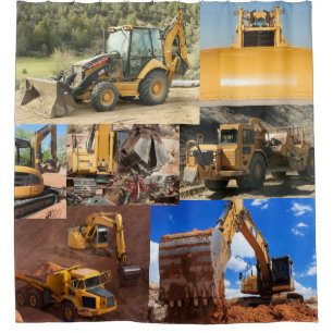 Construction Trucks and Tractors Shower Curtain