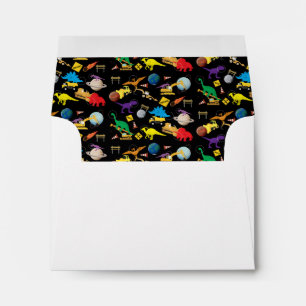 Construction Trucks Astronaut Dinosaurs in Space Envelope