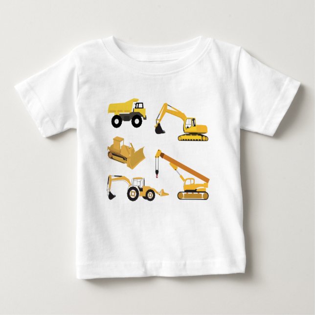 Construction Trucks Baby T-Shirt (Front)