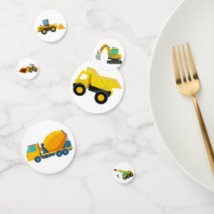 Construction Trucks Birthday Confetti