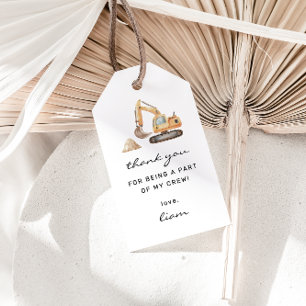 Construction Trucks Birthday Favor Tags
