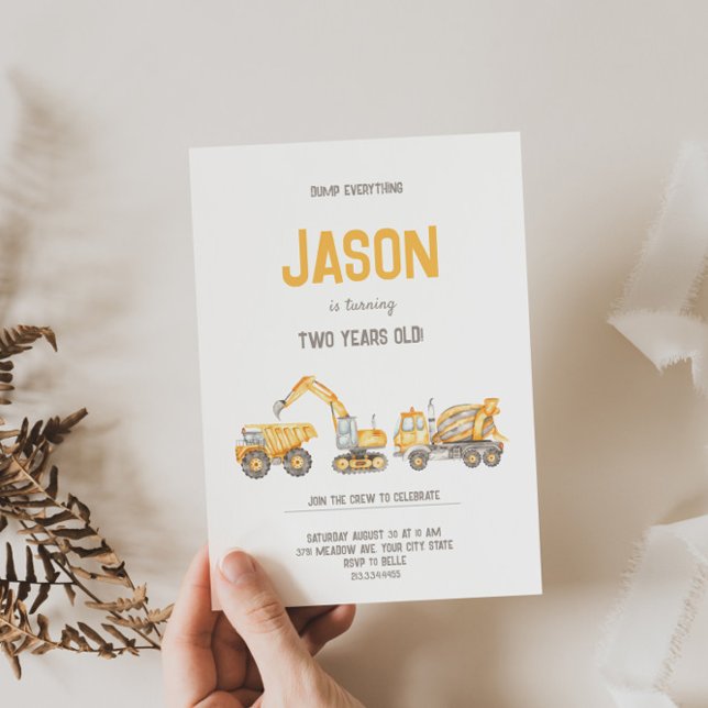 Construction Trucks Birthday Invitation (Creator Uploaded)