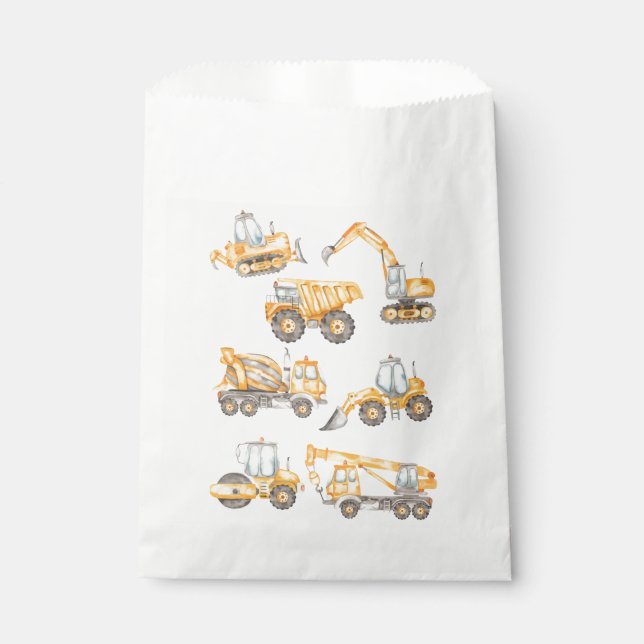Construction Trucks Birthday Party  Favour Bag (Front)