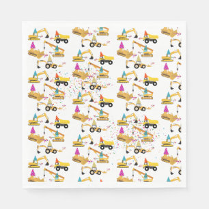 Construction Trucks Birthday Party Pattern Napkin