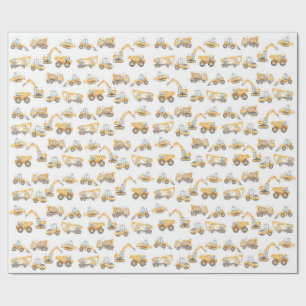Construction Trucks Birthday Party Wrapping Paper