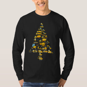 Construction Trucks Christmas Tree Xmas Men Kids W T-Shirt