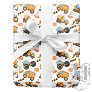 Construction Trucks Gift Wrapping Paper