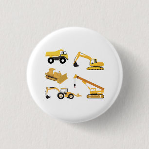 Construction Trucks Kids 3 Cm Round Badge