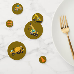 Construction Trucks Kids Birthday Party Confetti