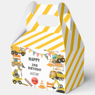 Construction Trucks Kids Birthday Party Favour Box