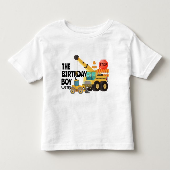 Construction Trucks |  Kids Birthday Party   Toddler T-Shirt (Front)