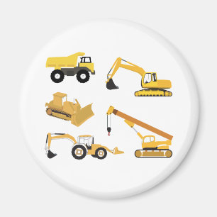 Construction Trucks Kids Magnet