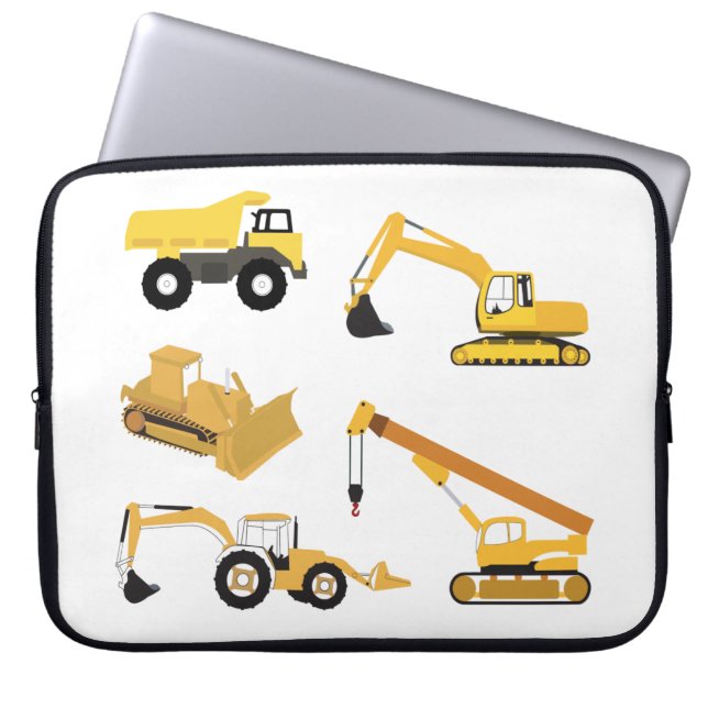 Construction Trucks Laptop Sleeve (Front)