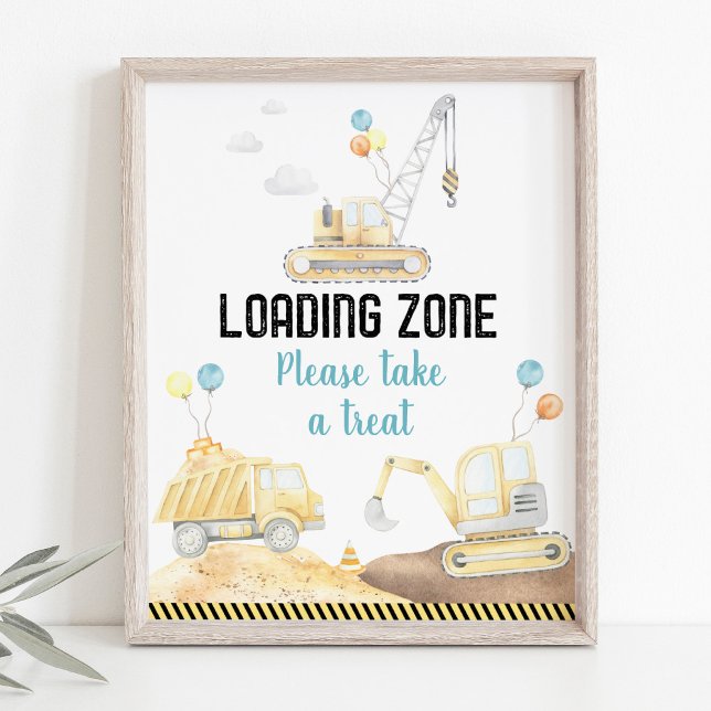 Construction Trucks Loading Zone Treats Sign (Creator Uploaded)