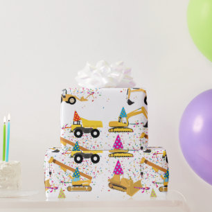 Construction Trucks Party Pattern  Wrapping Paper