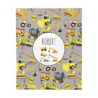 Construction Trucks Pattern Customised Name