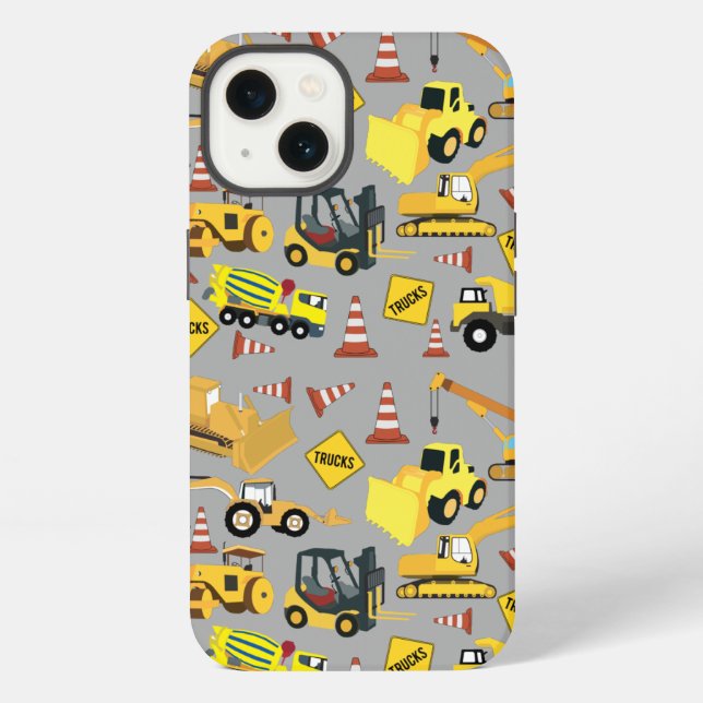 Construction Trucks Pattern  iPhone Case (Back)