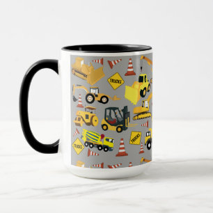 Construction Trucks Pattern Mug