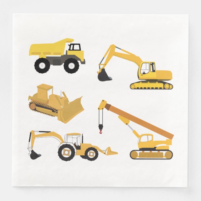 Construction Trucks Pattern Napkin (Front)