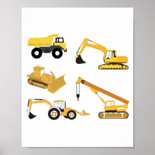 Construction Trucks Poster