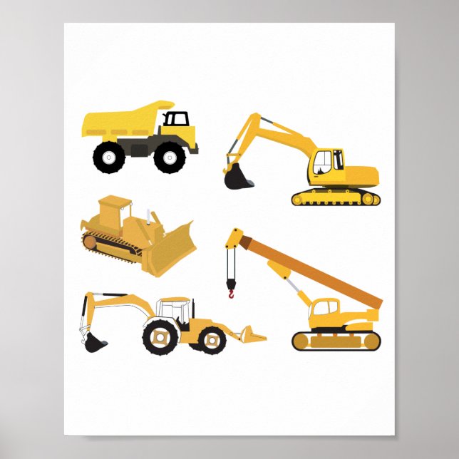Construction Trucks Poster (Front)