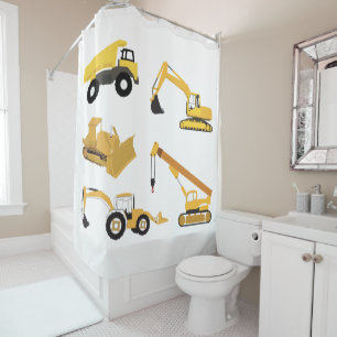Construction Trucks Shower Curtain