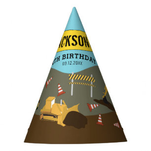 Construction Trucks Site Theme Birthday Party  Party Hat