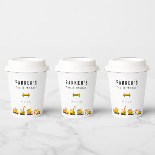 Construction Trucks Theme Birthday Paper Cups