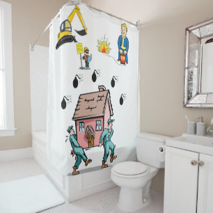 Construction under shower curtain