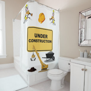 Construction under shower curtain