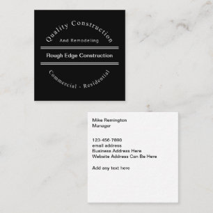 Construction Unique Design Square Business Cards