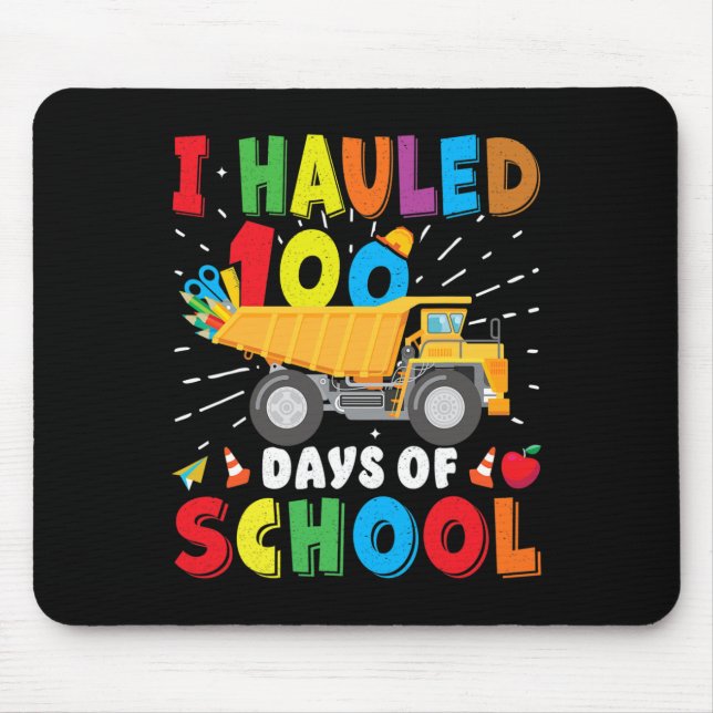 Construction Vehicle 100 Days Of School Apparel Du Mouse Pad (Front)