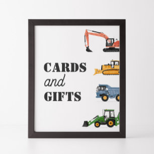 Construction Vehicle Birthday Cards and Gifts Sign