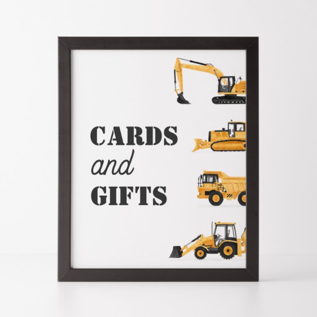 Construction Vehicle Birthday Cards and Gifts Sign (Creator Uploaded)