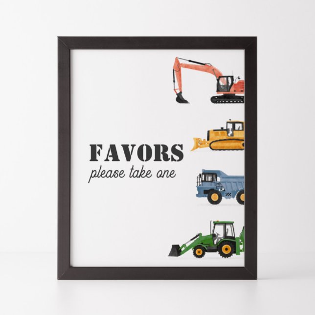 Construction Vehicle Birthday Favours Sign (Creator Uploaded)