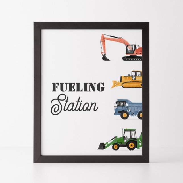 Construction Vehicle Birthday Fuelling Station Sig Poster (Creator Uploaded)