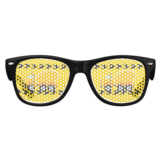 Construction Vehicle Boys Yellow Birthday Party Kids Sunglasses (Front)