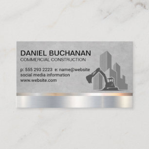 Construction Vehicle   Building Business Card