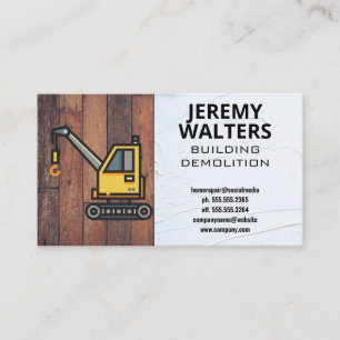 Construction Vehicle Building Demolition Business Card