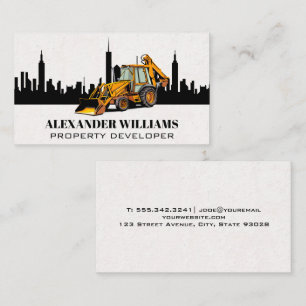 Construction Vehicle Bulldozer   Skyline Business Card